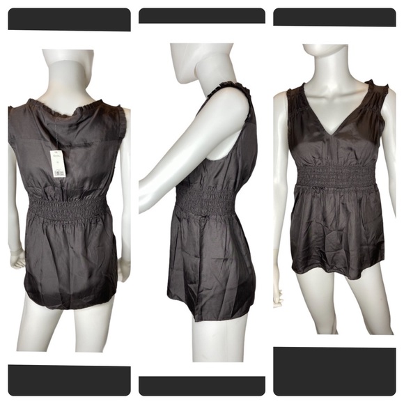 NWT Banana Republic 100% Silk Grey tank top camisole XS - Picture 3 of 4